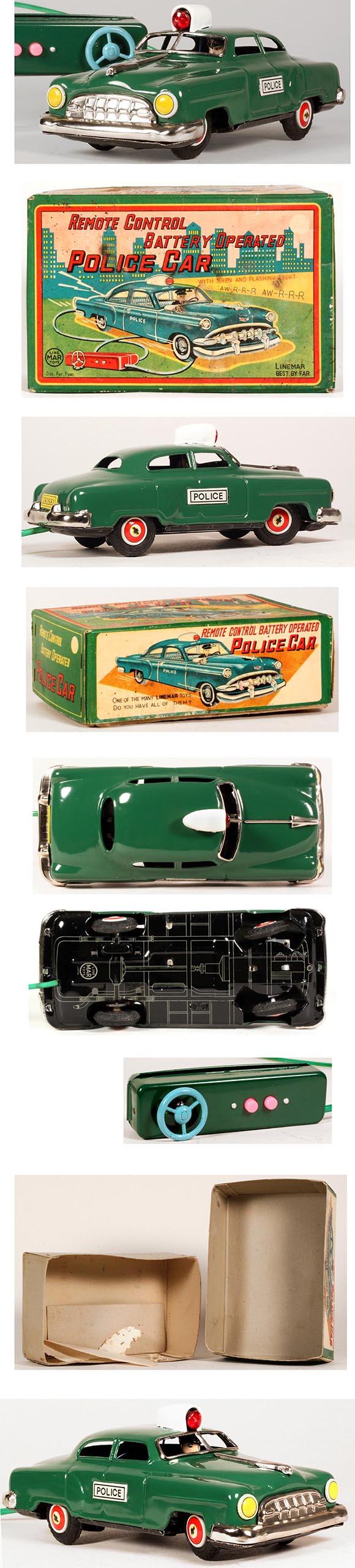 1954 Linemar, Battery Operated Chevrolet Police Car in Original Box